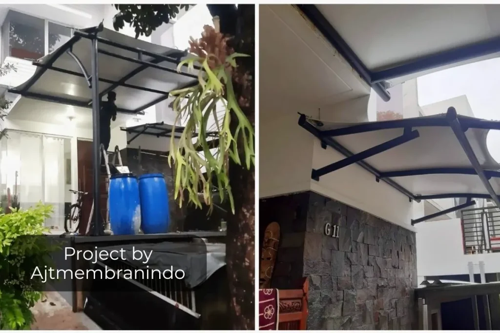 Kanopi Membran Teras Rumah di Depaok